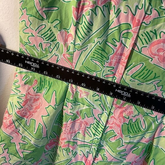LILLY PULITZER LADIES DRESS 6 pink green vintage monkey shift forest leaves - Picture 7 of 9